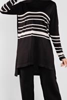 Tesettür giyim SİYAH ÇİZGİLİ İKİLİ TAKIM 1202 