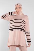 Hijab clothing POWDER STRIPPED SUIT 1202 