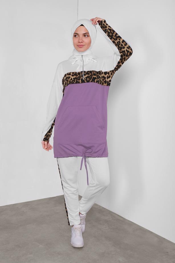 Vêtements hijab  ANIMAL PRINTED TRACKSUIT 1255  - TRENDTESETTÜR