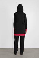 Tesettür giyim SİYAH KAPÜŞONLU İKİ RENK İKİLİ EŞOFMAN TAKIM  2708