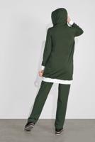 Tesettür giyim HAKİ KAPÜŞONLU İKİ RENK İKİLİ EŞOFMAN TAKIM  2708