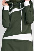 Tesettür giyim HAKİ KAPÜŞONLU İKİ RENK İKİLİ EŞOFMAN TAKIM  2708