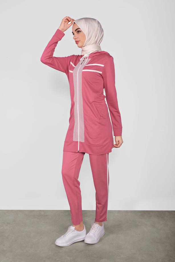 Vêtements hijab  FISHNET DETAILED TRACKSUIT 3155  - TRENDTESETTÜR