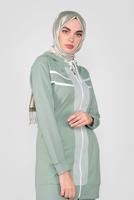 Tesettür giyim YEŞİL FİLELİ İKİLİ EŞOFMAN TAKIM 3155 