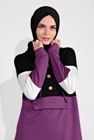 Tesettür giyim SİYAH DÜĞMELİ EŞOFMAN TAKIMI 3236