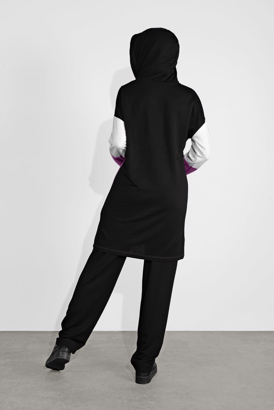 Tesettür giyim SİYAH DÜĞMELİ EŞOFMAN TAKIMI 3236