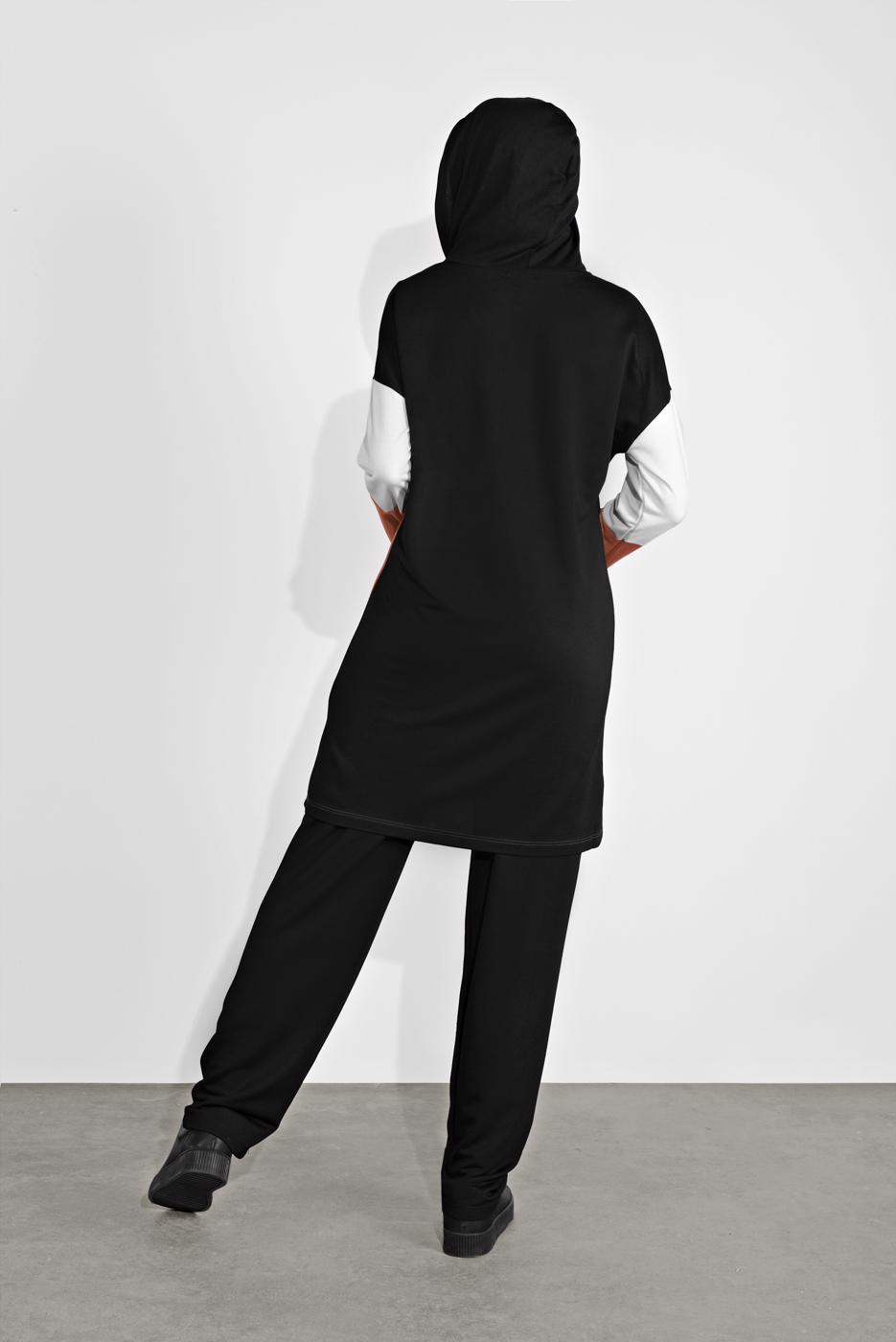 Tesettür giyim SİYAH DÜĞMELİ EŞOFMAN TAKIMI 3236