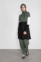 Tesettür giyim HAKİ DÜĞMELİ EŞOFMAN TAKIMI 3236