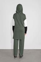 Tesettür giyim HAKİ DÜĞMELİ EŞOFMAN TAKIMI 3236