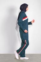 Tesettür giyim LACİVERT PAMUKLU ŞERİT DETAYLI PANTOLONLU EŞOFMAN TAKIM 3708 