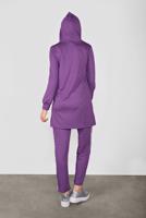 Tesettür giyim MOR BASKILI İKİLİ PANTOLON TAKIM 4436