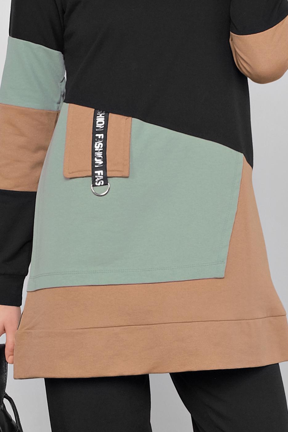 Tesettür giyim SİYAH RENKLİ 2Lİ PANTOLONLU EŞOFMAN TAKIMI 5255