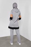 Tesettür giyim GRİ RENKLİ 2Lİ PANTOLONLU EŞOFMAN TAKIMI 5255