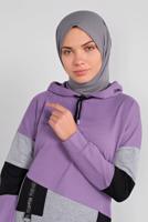 Tesettür giyim MOR RENKLİ 2Lİ PANTOLONLU EŞOFMAN TAKIMI 5255