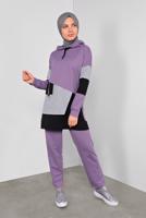Tesettür giyim MOR RENKLİ 2Lİ PANTOLONLU EŞOFMAN TAKIMI 5255