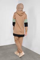 Tesettür giyim KAHVE RENKLİ 2Lİ PANTOLONLU EŞOFMAN TAKIMI 5255