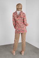 Tesettür giyim BEJ ÇİÇEK DESENLİ PANTOLONLU TAKIM  6234 