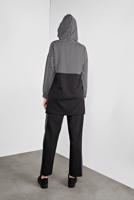 Tesettür giyim SİYAH KAZAYAĞI DESENLİ EŞOFMAN TAKIM  6346 