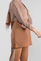 Tesettür giyim TABA KAZAYAĞI DESENLİ EŞOFMAN TAKIM  6346 