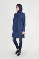 Tesettür giyim MAVİ PAMUKLU DÜĞMELİ TUNİK 65915