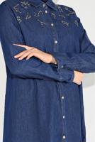 Tesettür giyim MAVİ PAMUKLU DÜĞMELİ TUNİK 65915