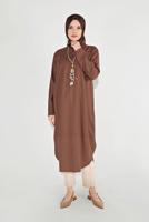 Tesettür giyim KAHVE DÖKÜMLÜ TUNİK 20225