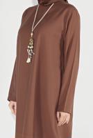 Tesettür giyim KAHVE DÖKÜMLÜ TUNİK 20225