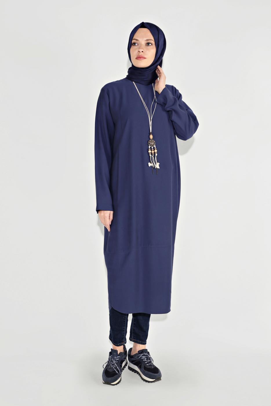 Tesettür giyim LACİVERT DÖKÜMLÜ TUNİK 20225