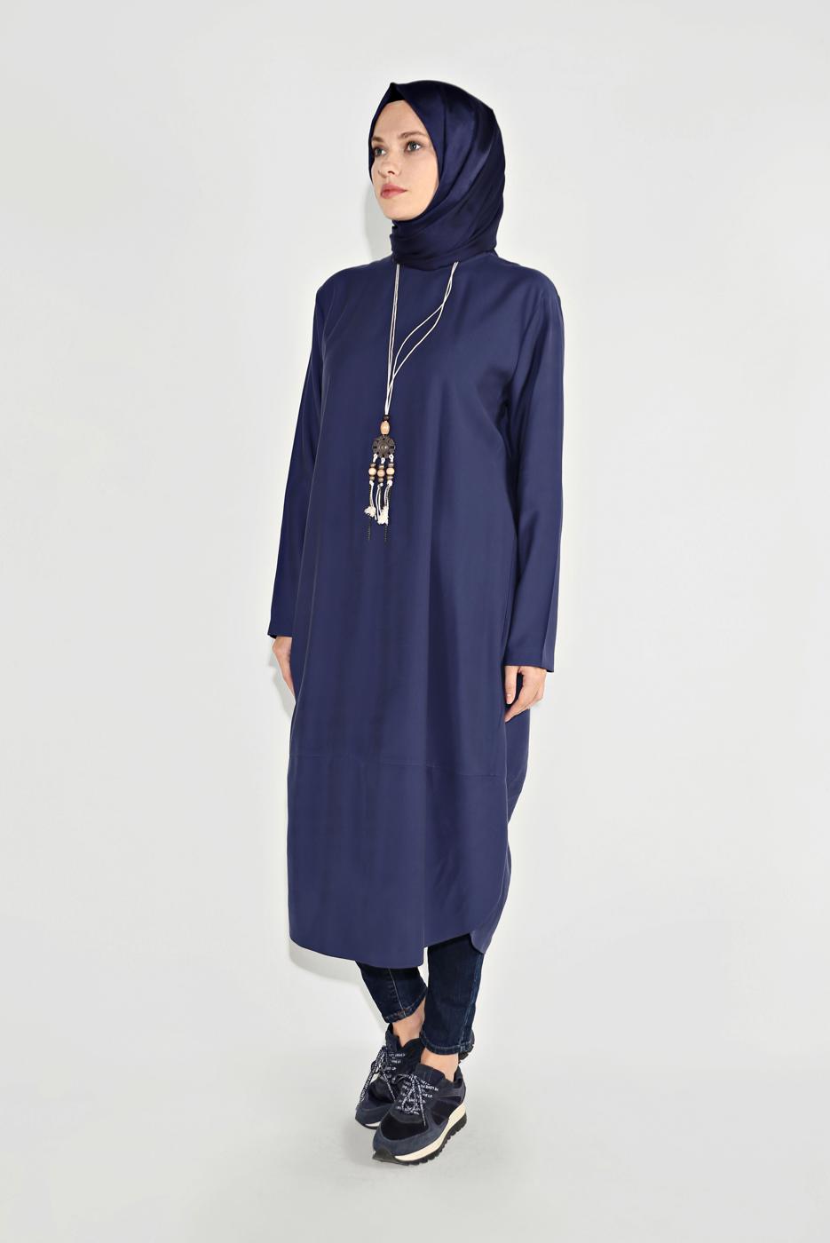 Tesettür giyim LACİVERT DÖKÜMLÜ TUNİK 20225