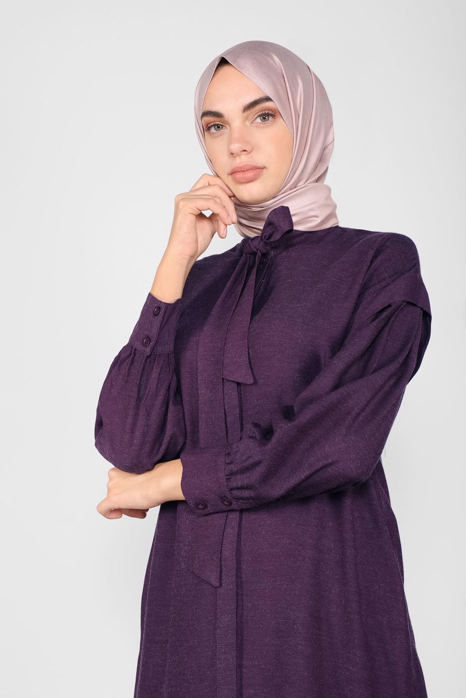 Tesettür giyim MOR ALVİNA FİYONK YAKA TUNİK 40114	