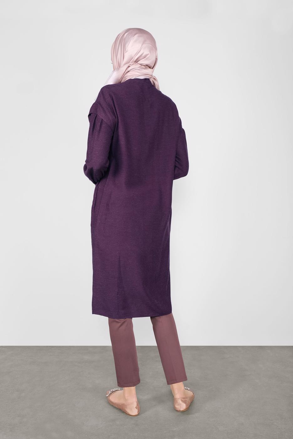 Tesettür giyim MOR ALVİNA FİYONK YAKA TUNİK 40114	