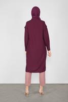 Tesettür giyim BORDO ALVİNA FİYONK YAKA TUNİK 40114	