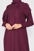 Tesettür giyim BORDO ALVİNA FİYONK YAKA TUNİK 40114	