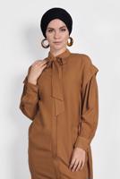 Tesettür giyim TABA ALVİNA FİYONK YAKA TUNİK 40114	