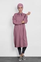 Tesettür giyim PEMBE ALVİNA FİYONK YAKA TUNİK 40114	