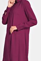 Tesettür giyim FUŞYA ALVİNA GİZLİ DÜĞMELİ TUNİK 40138