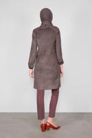 Tesettür giyim GRİ ALVİNA YAKASI BAĞCIKLI TUNİK 40263 