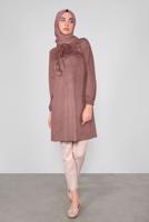 Tesettür giyim PUDRA ALVİNA YAKASI BAĞCIKLI TUNİK 40263 