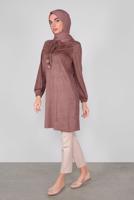Tesettür giyim PUDRA ALVİNA YAKASI BAĞCIKLI TUNİK 40263 