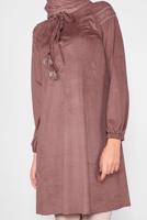 Tesettür giyim PUDRA ALVİNA YAKASI BAĞCIKLI TUNİK 40263 