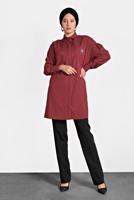 Tesettür giyim BORDO ALVİNA CEPTE BASKI DETAYLI GİZLİ DÜĞMELİ TUNİK 40277