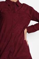 Tesettür giyim BORDO ALVİNA DÜĞMELİ KADİFE TUNİK 40283