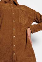 Tesettür giyim TABA ALVİNA DÜĞMELİ KADİFE TUNİK 40283