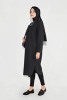 Tesettür giyim SİYAH DÜĞMELİ TUNİK 48515