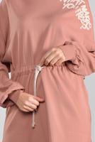 Tesettür giyim PUDRA BASKILI BAĞCIKLI TRİKO TUNİK 61441 