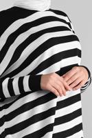 Tesettür giyim SİYAH ÇİZGİLİ TRİKO TUNİK  65441 