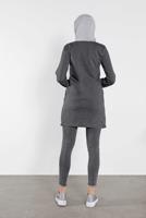 Hijab clothing GREY HOODED SPORT TUNIC 0302