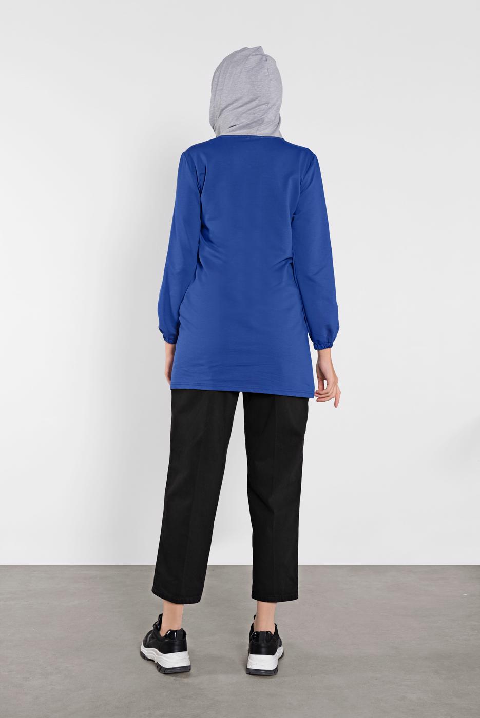 Vêtements hijab BLEU MARINE TUNIQUE SPORT À CAPUCHE 0302 