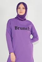 Hijab clothing PURPLE PRINTED TUNIC 1001