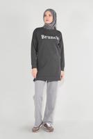 Vêtements hijab GRIS TUNIQUE IMPRIMÉE 1001